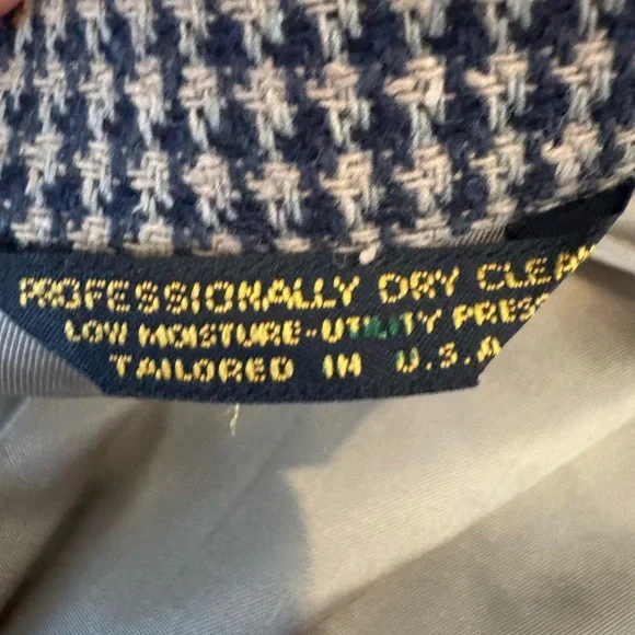 Allyn Saint George Vintage Houndstooth Wool Blazer Mens 42R USA Union Made - Picture 7 of 8